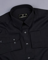 Metal Black Solid Oxford Cotton Shirt