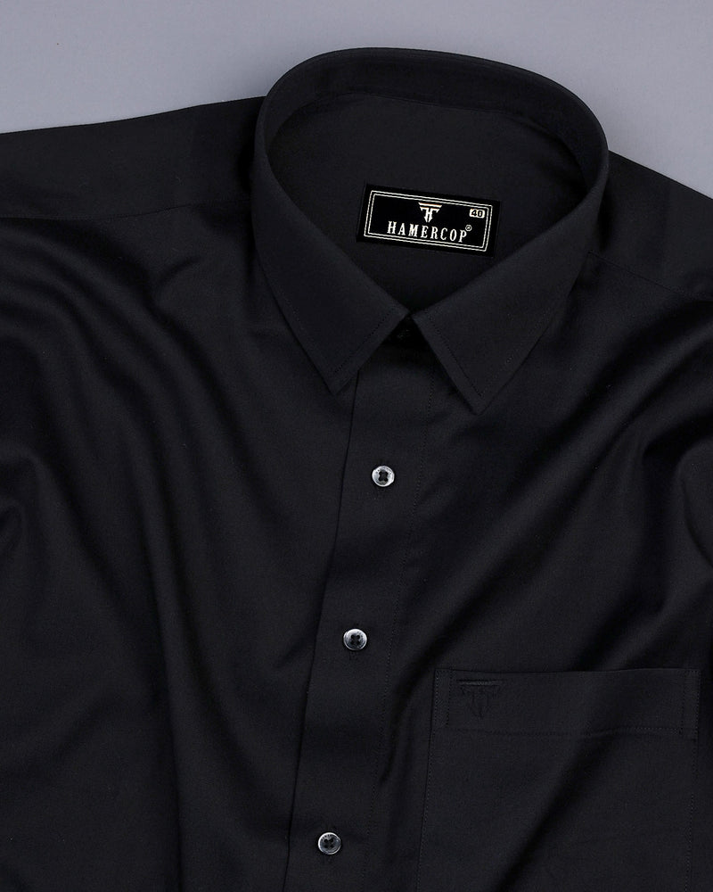 Metal Black Solid Oxford Cotton Shirt