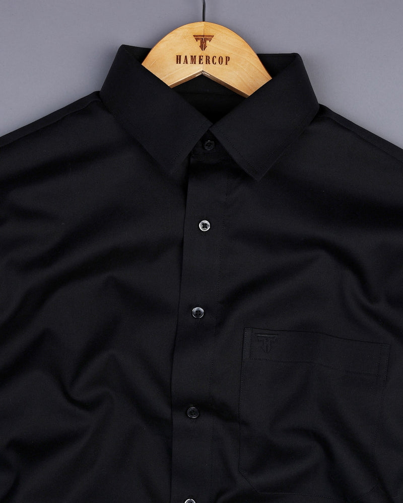 Metal Black Solid Oxford Cotton Shirt