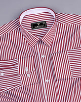 Destiny Red With White Stripe Premium Giza Designer Shirt