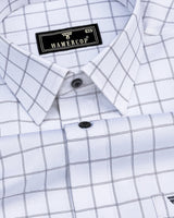 Exter Gray With White Check Dobby Cotton Shirt