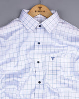 Exter Blue With White Check Dobby Cotton Shirt