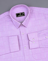 Texel Lavender Purple Jacquard Check Premium Giza Shirt