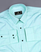 Texel Pista Green Jacquard Check Premium Giza Shirt