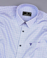 Acoma Blue Twill Check Premium Giza Cotton Shirt