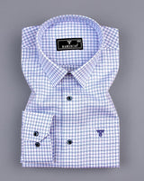 Acoma Blue Twill Check Premium Giza Cotton Shirt