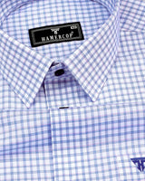 Acoma Blue Twill Check Premium Giza Cotton Shirt