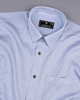 Volga Gray With White Twill Check Premium Giza Cotton Shirt