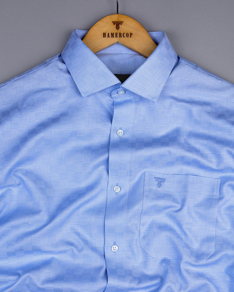 Lufkin Blue Dobby Check Premium Giza Shirt