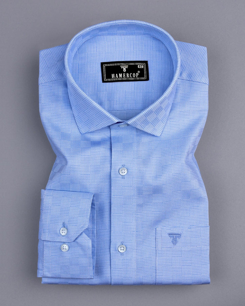 Lufkin Blue Dobby Check Premium Giza Shirt