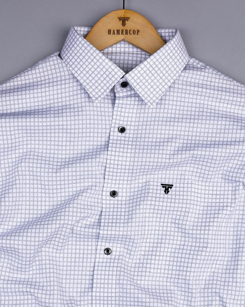 Naxos White Dobby Check Premium Giza Cotton Shirt