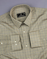 Mutex Crocodile Green Jacquard Check Premium Giza Shirt