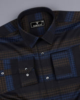 Bolton Blue And Mustard Check With Black Premium Giza Shirt