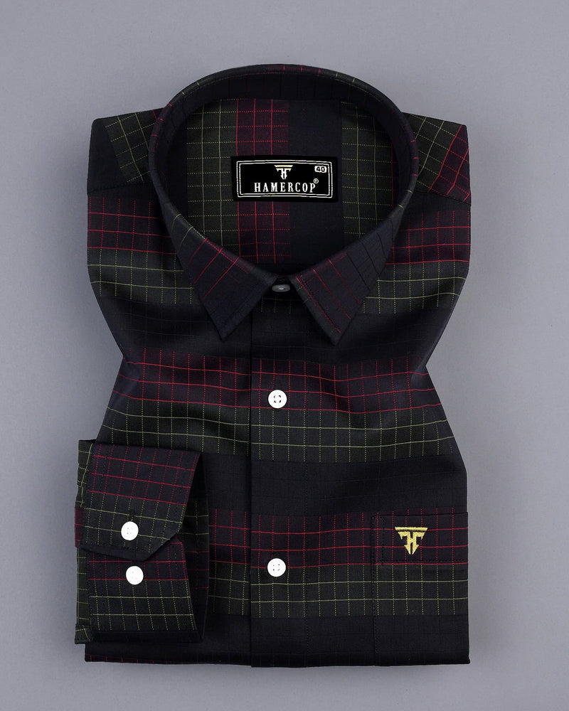 Bolton Green And Pink Check With Black Premium Giza Shirt