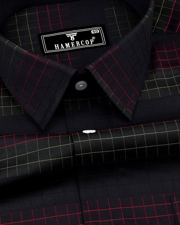 Bolton Green And Pink Check With Black Premium Giza Shirt