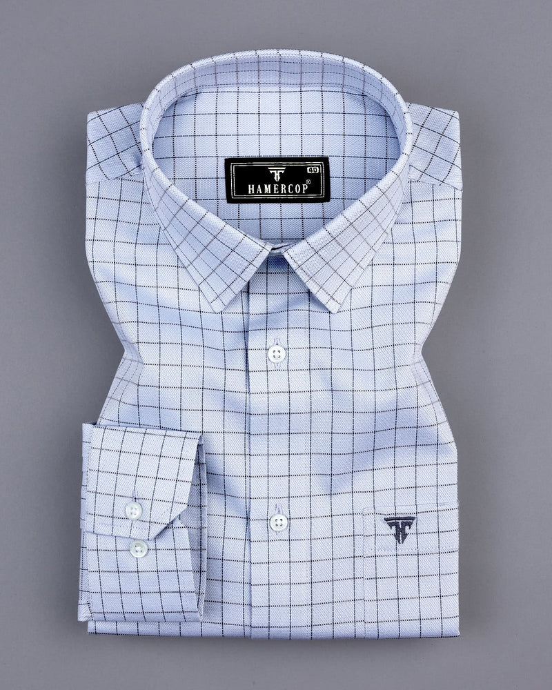 Mercey Gray Jacquard Check Premium Giza Shirt