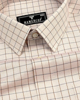 Mercey Cream Jacquard Check Premium Giza Shirt