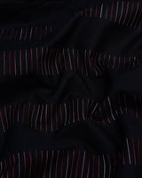 Bravo Black With Red Stripe Formal Cotton Shirt