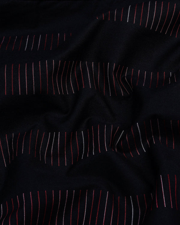 Bravo Black With Red Stripe Formal Cotton Shirt