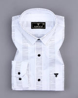 Bravo White With Black Stripe Formal Cotton Shirt