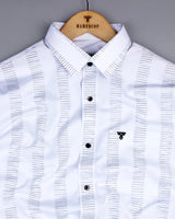 Bravo White With Black Stripe Formal Cotton Shirt