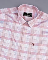 Boxtel Orange With White Check Premium Giza Shirt