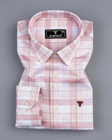 Boxtel Orange With White Check Premium Giza Shirt