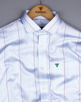 Buren Rama Green With White MultiStripe Premium Giza Shirt