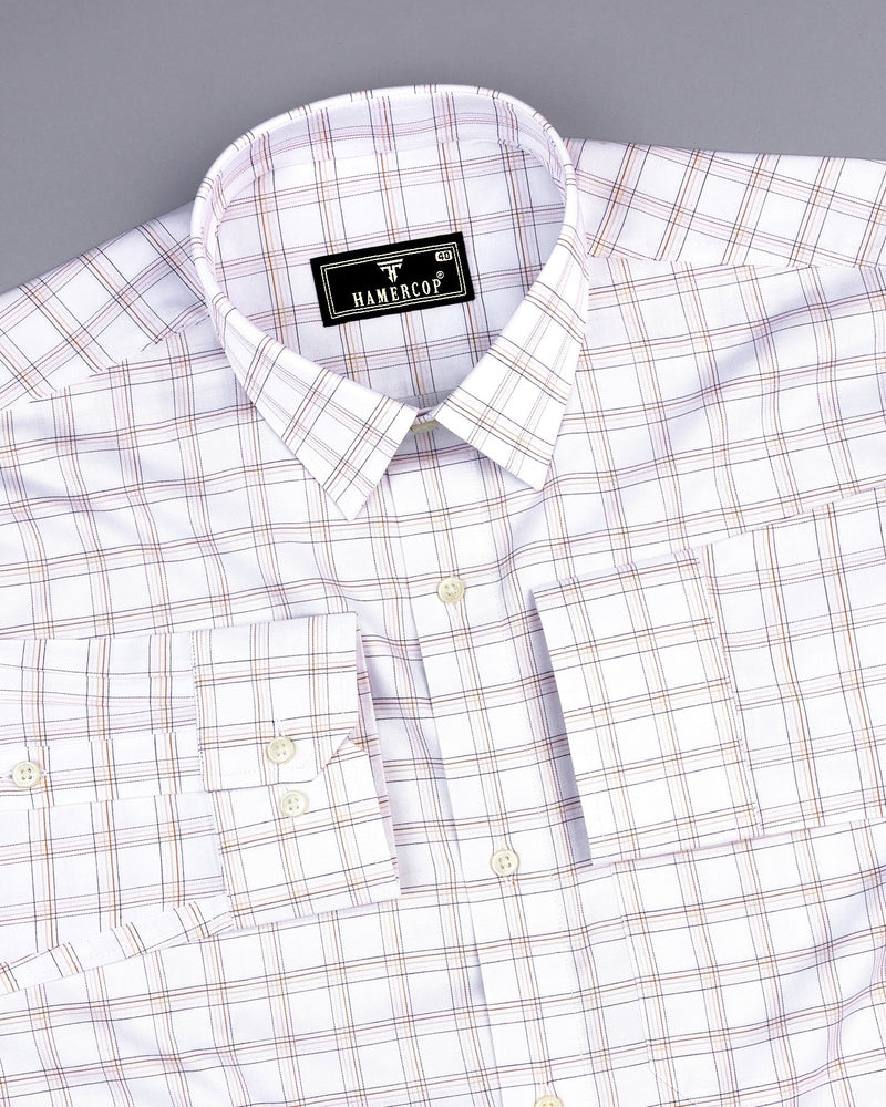 Bytom Cream With White Twill Check Premium Giza Shirt