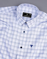 Bytom Blue With White Twill Check Premium Giza Shirt