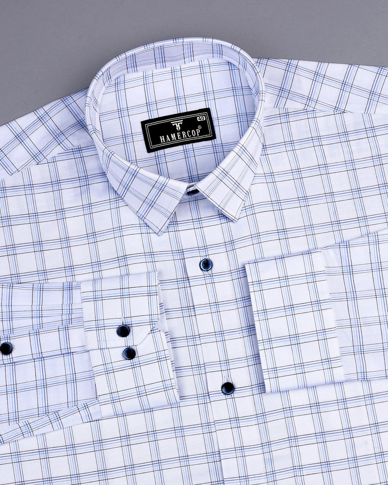 Bytom Blue With White Twill Check Premium Giza Shirt