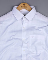 Mekong White Self Stripe Seersucker Dobby Cotton Shirt