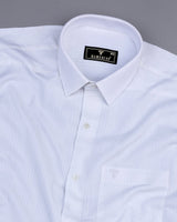 Mekong White Self Stripe Seersucker Dobby Cotton Shirt