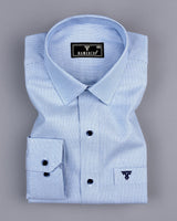 Aerino Blue With White Dobby Textured Premium Giza Shirt