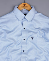 Aerino Blue With White Dobby Textured Premium Giza Shirt