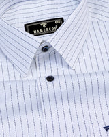 Itasca White With Blue Pin Stripe Premium Giza Shirt