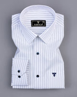 Itasca White With Blue Pin Stripe Premium Giza Shirt