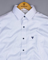 Itasca White With Blue Pin Stripe Premium Giza Shirt