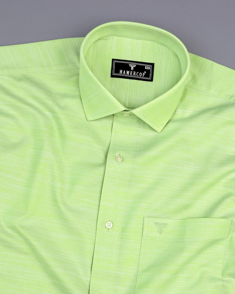 Guava Green Solid Linen Cotton Formal Shirt