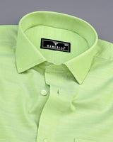 Guava Green Solid Linen Cotton Formal Shirt