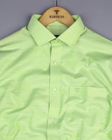 Guava Green Solid Linen Cotton Formal Shirt