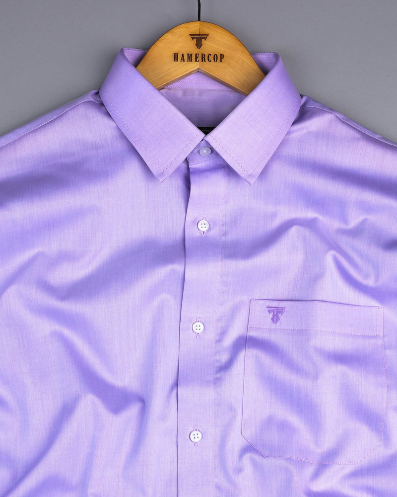 Pale Purple Self Stripe Dobby Premium Cotton Shirt