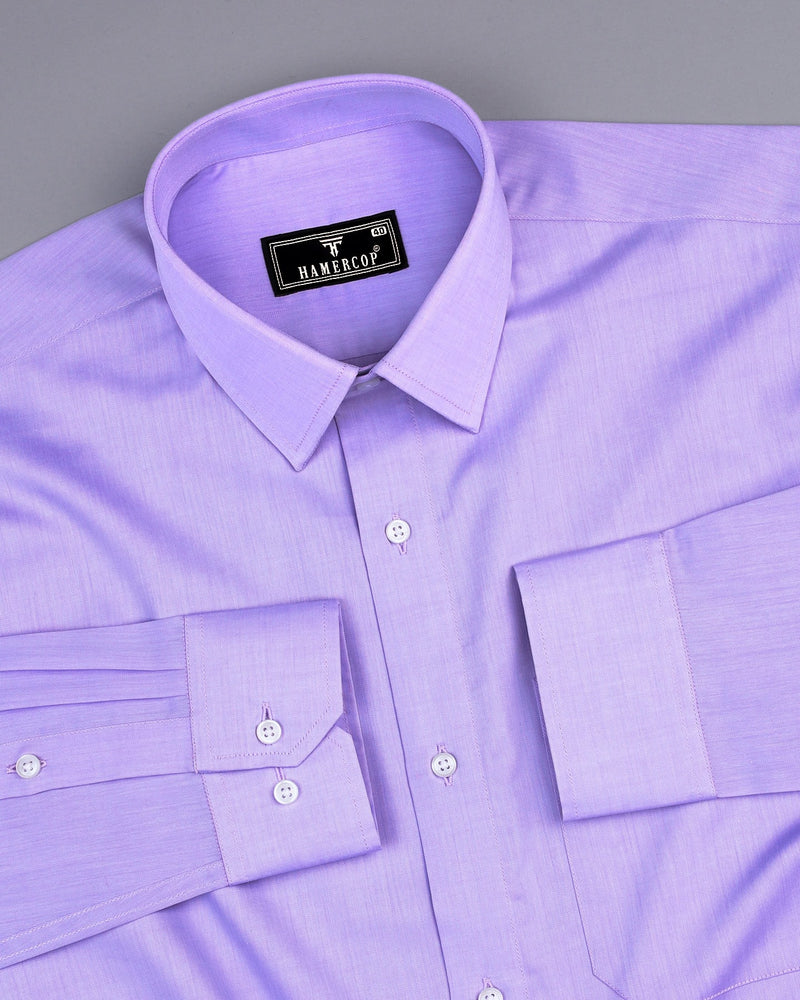 Pale Purple Self Stripe Dobby Premium Cotton Shirt