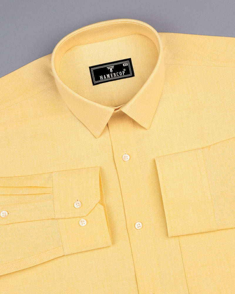 Buttermilk Yellow Oxford Cotton  Formal Shirt