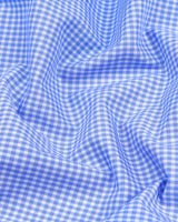 Boro SkyBlue With White Yarn Dyed Check Formal Cotton Shirt