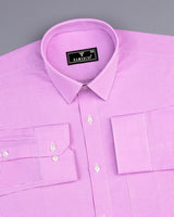 Nerium Pink With White Small Check Formal Cotton Shirt