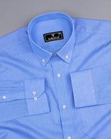 Portrait Blue Dobby Cotton Formal Shirt