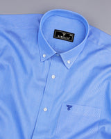 Portrait Blue Dobby Cotton Formal Shirt