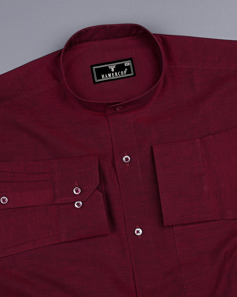 Falu Red Two Tone Chembray Cotton Shirt