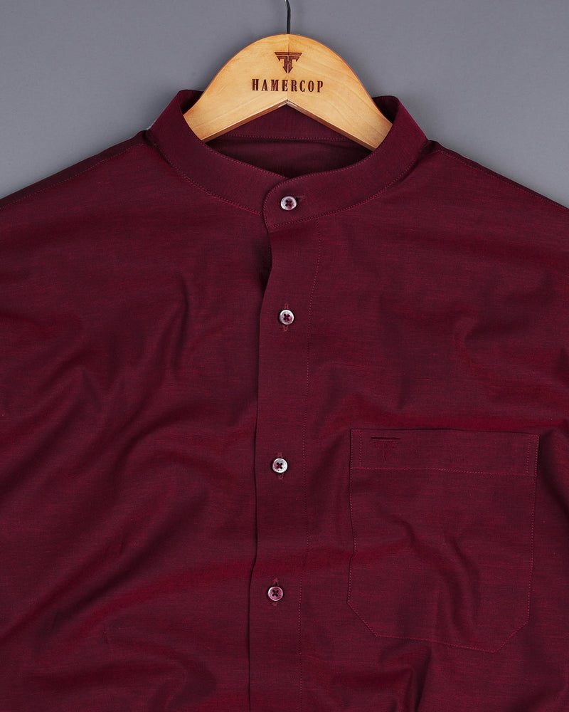 Falu Red Two Tone Chembray Cotton Shirt